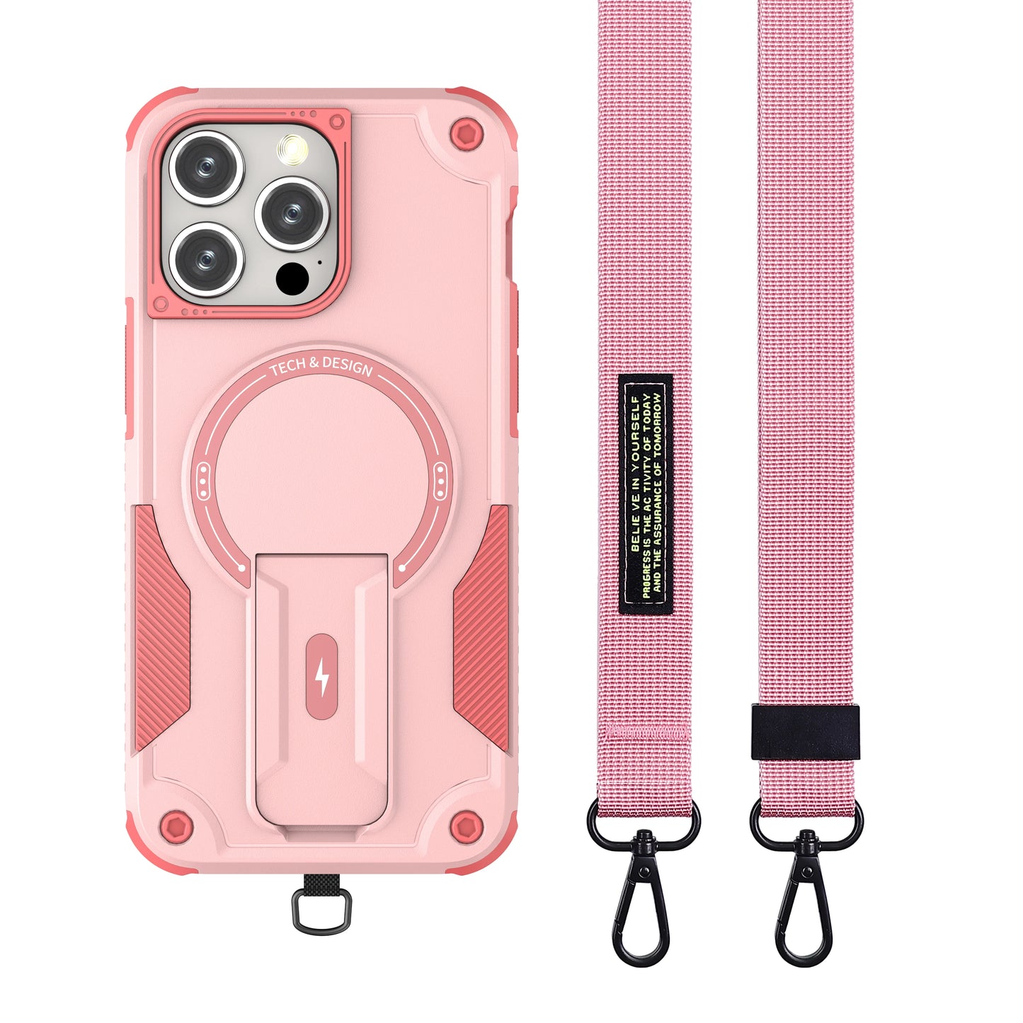 Crossbody Cool Magnetic Phone Case for iPhone 17 Pro Max 16 Plus 15 14 13 12 Lens Protection invisable Bracket for Magsafe Cover