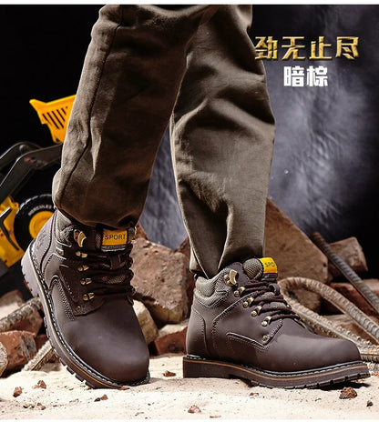 Natural Cow Leather Men’s Women Boots Handmade Retro Winter Autumn Shoes Ankle Snow Boots for Men Top Quality Shoes Dropshipping