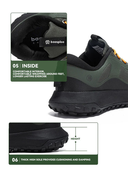 Men Hiking Shoes Casual Lightweight Lace-Up Walking Shoes Male Outdoor Waterproof Camping Resistant Non Slip Sneakers