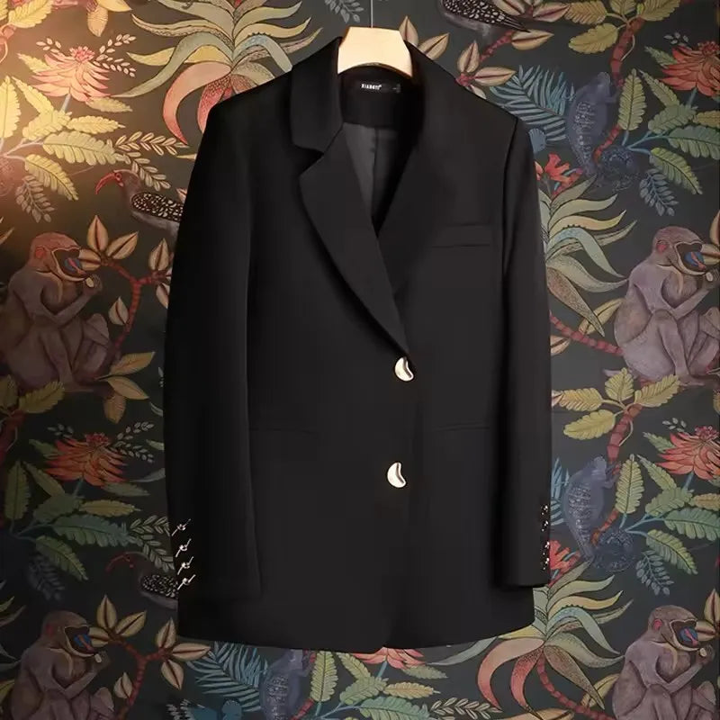 Women's Small Blazer Coat 2025 Spring Autumn Temperament Long Sleeve Ladies Suit Jacket High Quality Design Sense Lady Outerwear