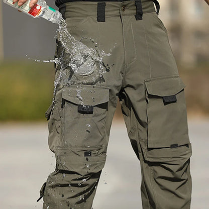 Outdoor Waterproof Work Pants Men Field Combat Tactical Trousers Spring Autumn Wear-Resistant Multi-pocket Training Cargo Pants