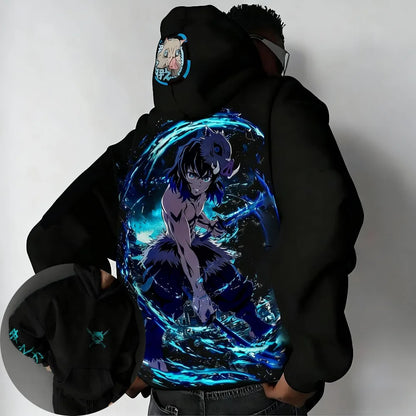 Demon Slayer Men's Hoodie Sweater Tanjiro Kamado Japan Anime Spring Autumn New Boys Children's Long-sleeved Parent-child Outfit
