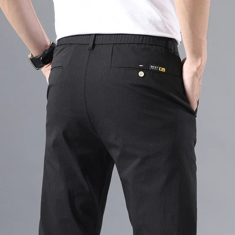 Spring Summer Thin Slim Men Casual Pants Classic Business Cotton Stretch Golf Trousers Korean Fashion Male Clothing Pants
