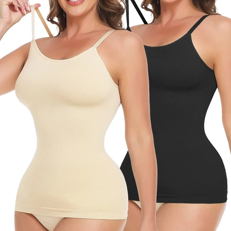 Seam-free Camisole Vest Shapewear Bodysuit for Women Tummy Control Butt Lifting Body Shaper Smooth Invisible Slimming Underwear