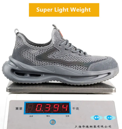 summer breathable work shoes with iron toe anti puncture security shoes work sneakers for men anti-slip Lightweight safety shoes