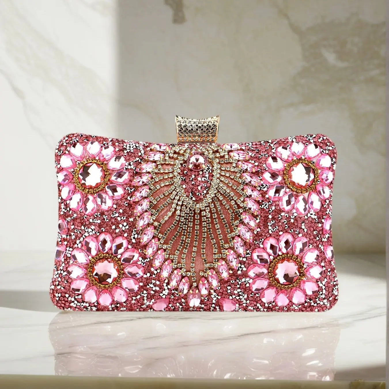 Flower One Side Glitter Tassel Women Evening Bags Diamonds Small Day Clutch Luxury New Chain Shoulder Handbags For Party