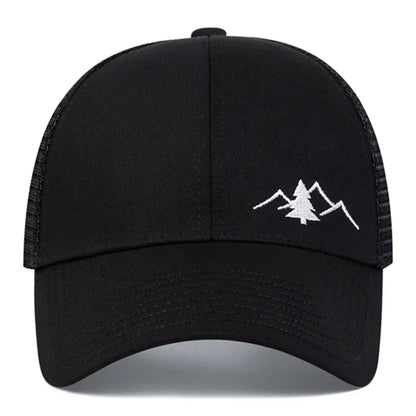 Unisex Mountain Embroidery Breathable Baseball Net Caps Spring and Autumn Outdoor Adjustable Casual Hats Sunscreen Hat