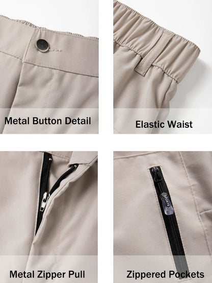 Men's Casual Shorts Business Social Quick Dry Shorts Breathable Relaxed with Zip Pocket Design Solid Color Shorts Streetwear