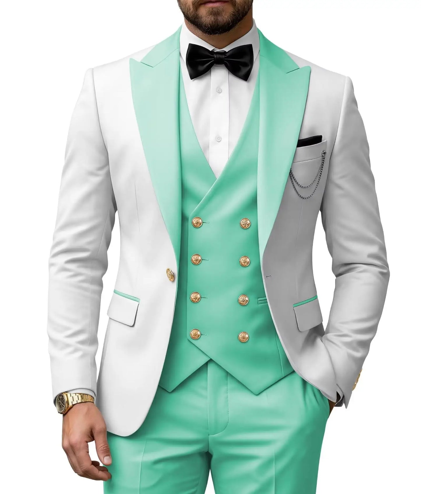 Men's 3 Piece Tuxedo Slim Fit for Men Tuxedo Suit Double Breasted  for Wedding Groom Business Tuxedos