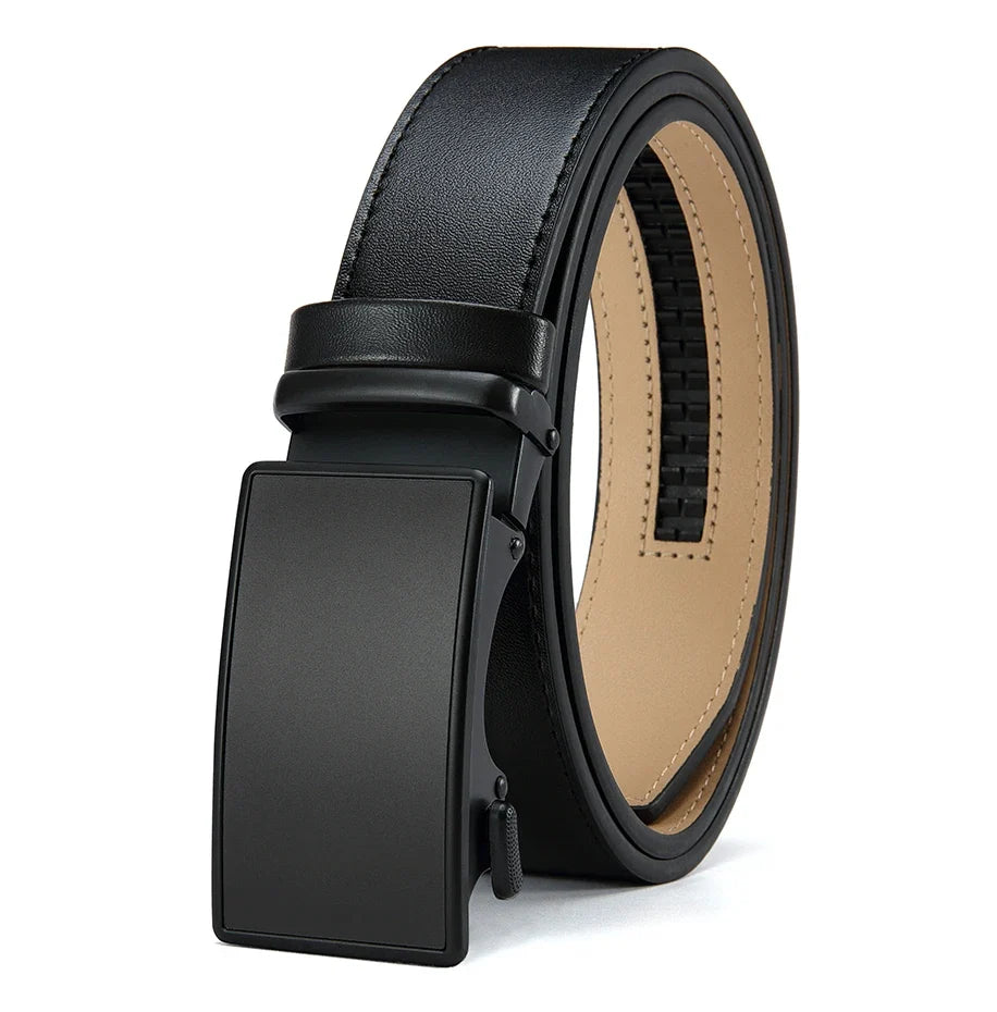 Metal Sand Surface Automatic Film Buckle, High-quality Cowhide Men's Premium Business Waist Belt/belt, Color Optional