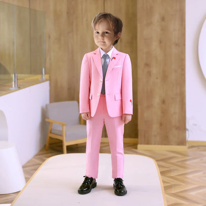 2-14 Yrs Toddler Suit Set with Rose Embroidery 3-Piece Formal Conmmunion Tuxedo Jacket Pants Tie Fast Delivery DTLumika