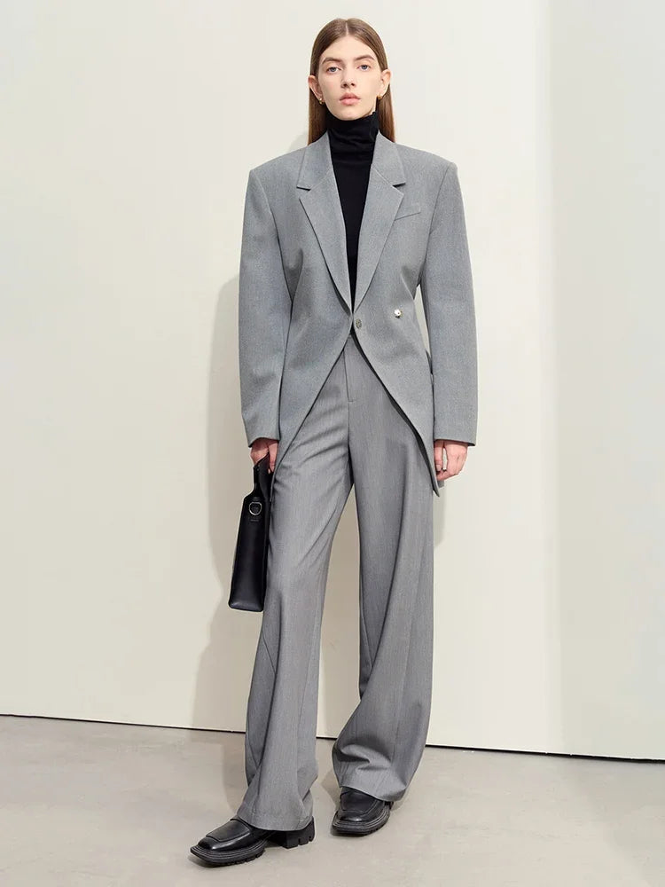 Fall Clothes 2024 Women Blazers Vintage Coat Autumn Western Long Jacket Solid Slim-fit Office Lady Basics Blazer 12443153
