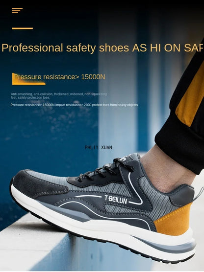 Fashion Men Safety Wrok Shoes Composite Toe Anti-smash Sneakers Industry Protective Boots Electrician Insulated Shoes Footwear