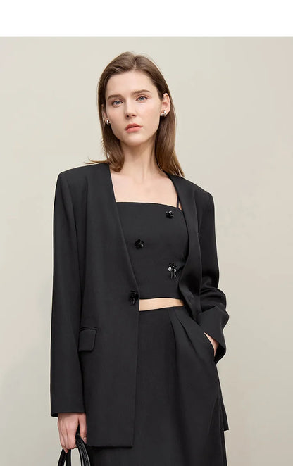 V-Neck Women's Jacket 2026 Autumn New Slim Sleeveless Vest Skirt Women's Separate Casual Elegant Women's Skirt 1262102 4