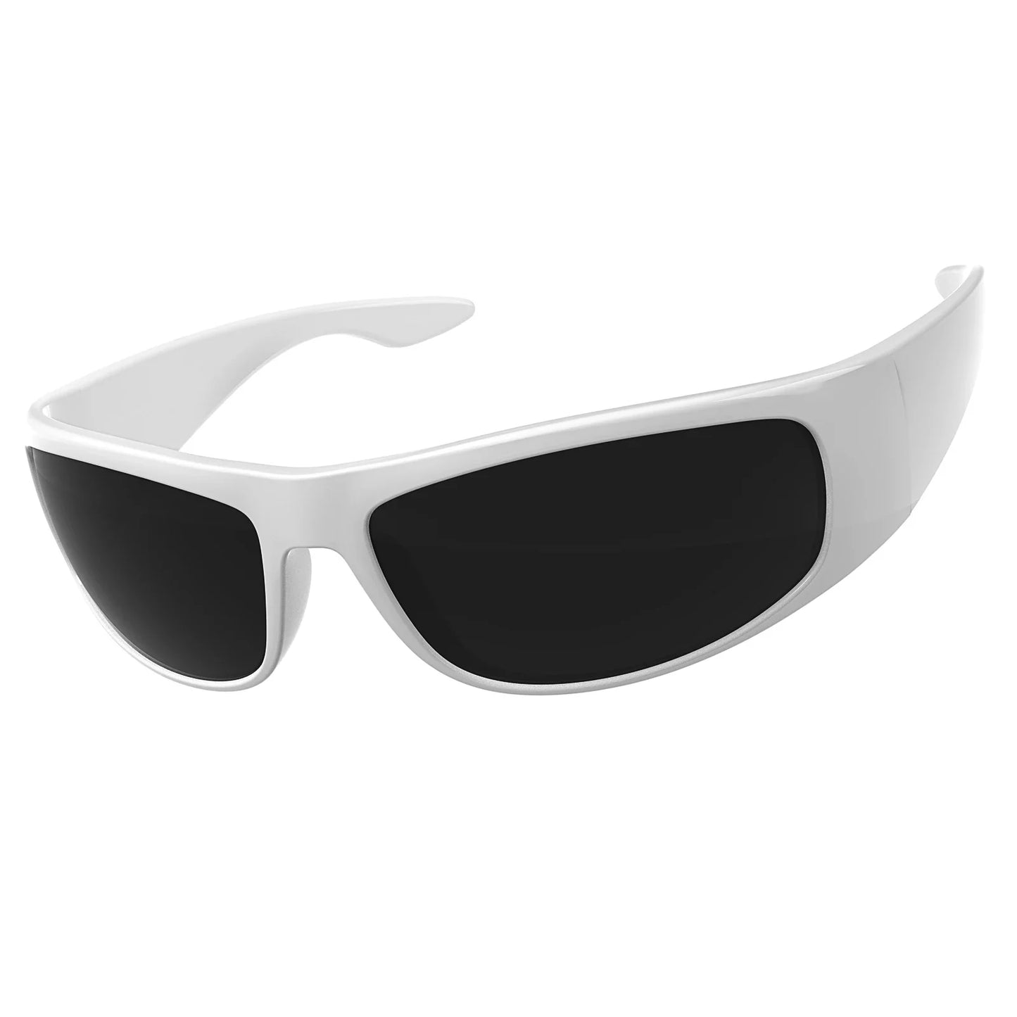 Super Dark Sunglasses for Men Black Wrap Around Sun Glasses UV400 Protection eyewear W8005