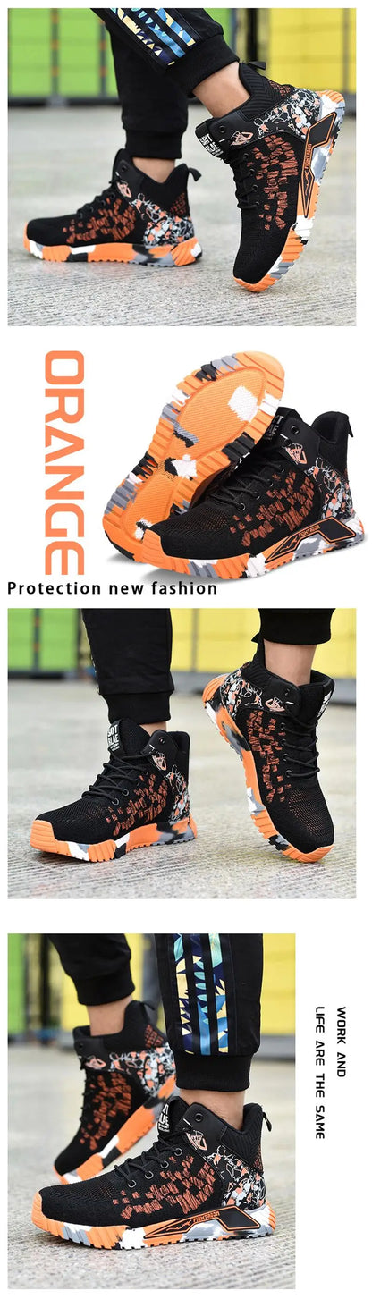 anti-slip work shoes high man safety shoes steel toe cap industrial work boots for women cheap man safety sneakers 48 49 50
