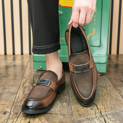 Brand High-quality Brown Loafers for Men Soft Comfortable Men's anti suede Formal Shoes Thick Soled Casual Leather Shoes Mo-2928