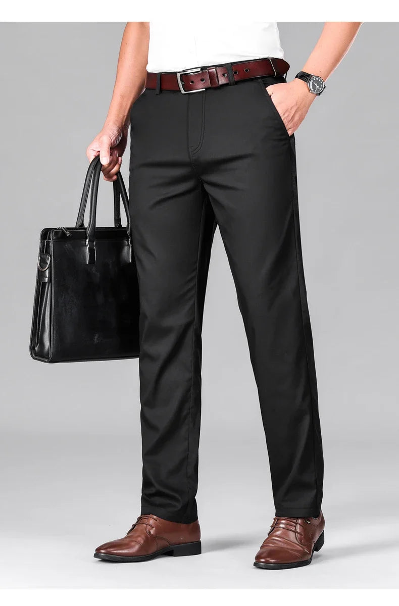 2024 Summer New Men's Business Thin Straight Casual Pants Classic Style cotton Stylish Stretch Luxury Trousers Male Brand
