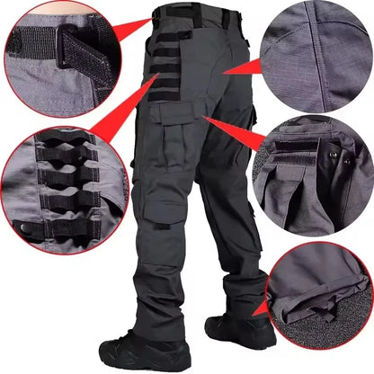 Men Tactical Pants Quick Dry Milit Multi-Pocket Cargo Pants Casual Trousers Wear-Resistant Workwear Traning Hunting Pants Loose