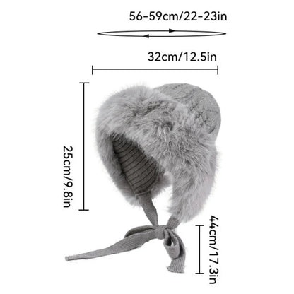 Knitted Hat New Thick Warm Winter Russian Hat Women Windproof Fluffy Fur Hat Lady Skullies Beanies Female Ski Earflap Cap