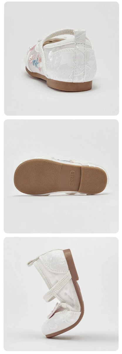 Girls Mesh Sandals Summer Children Cool Shoes Fashion Sweet Casual Party Breathable Satin Patterned Sandals DB2261272