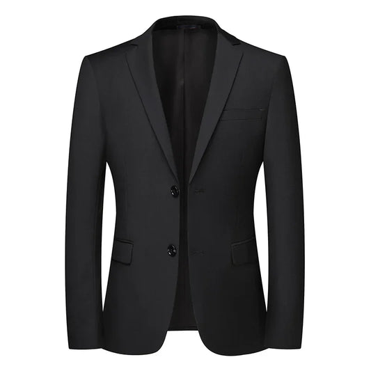 2026 New Arrival Men's Solid Navy Blue  black Blazer Single Breasted Formal Suit Jacket