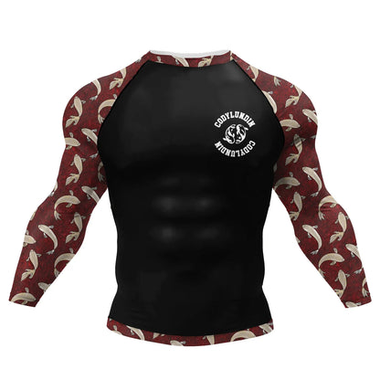 Polyester Sublimation High Elastic Bjj Rash Guard No Gi MMA  Jiu Jitsu Fighting Grappling Compression Shirt OEM Gym Fitness Tops
