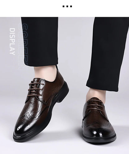 Handmade Men's Oxford Shoes designer Brogue Men Leather Shoes Luxury Fashion Wedding Shoe Business Office Men's Shoes Size 38-44