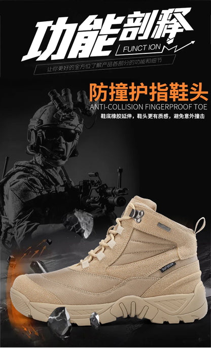 Men Tactical Boots Waterproof Army Plus Work Climbing Shoes Size Boot Anti-Slip Casual Outdoor Military Brand Ankle Hiking Shoes