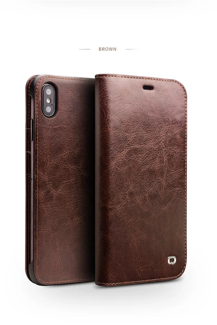 Luxury Thin Case for iPhone15 14 13 12 11 Pro Max Mini Genuine Leather Fashion Cover for XR XS Max 7 8 14 Plus Card Slot