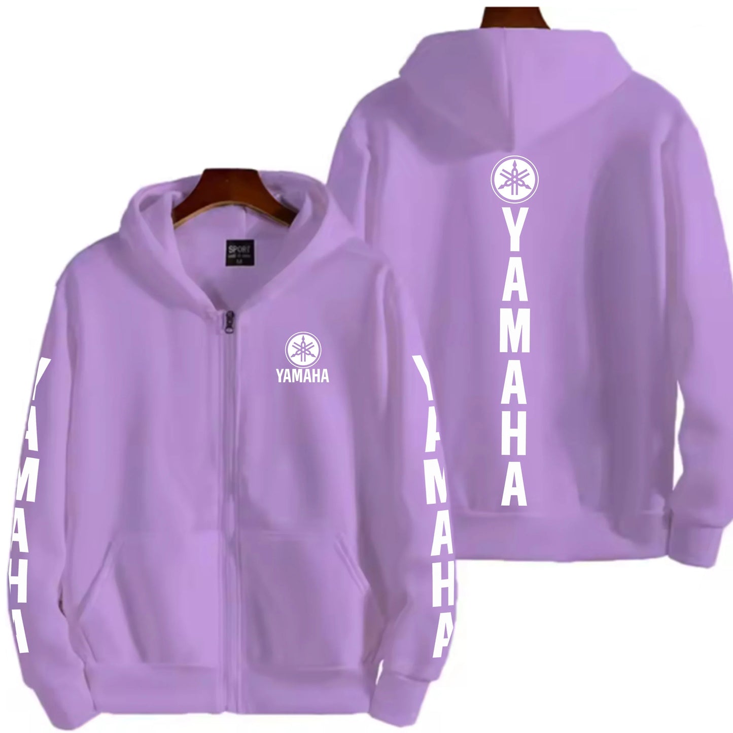 Men's YAMAHA Zipper Hoodie Long Sleeve Motorcycle Racing Printed Hoodie Sportswear Casual Street Couple Jacket with Pocket