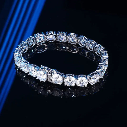 Bracelets tennis entièrement en moissanite 6,5/8 mm pour femmes hommes hip hop, chaîne originale entièrement en diamant en argent sterling 925 GRA