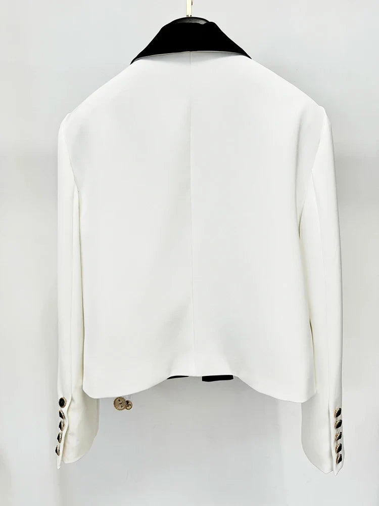 HIGH STREET Newest Fashion 2026 Designer Jacket Women's Shawl Collar Color Block Blazer