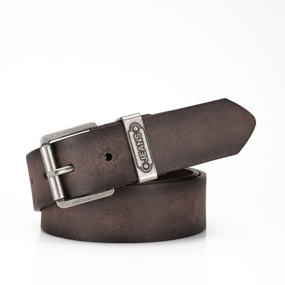 A Western-Style PU Leather Belt for Both Men and Women, a Classic and Casual Retro Belt