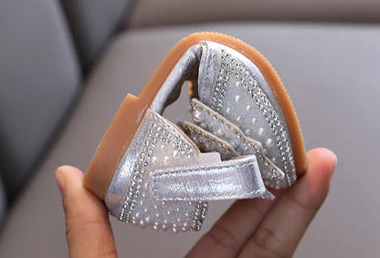 Summer Girls Flat Princess Sandals Fashion Sequins Bow Rhinestone Baby Shoes Kids Shoes For Party Wedding Party Sandals E618