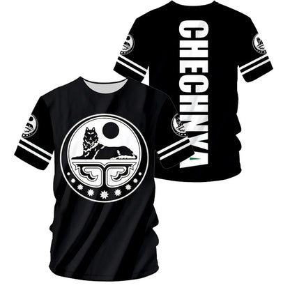 T-Shirt Men Women Chechen Heritage Graphic Tee Summer outdoor sports casual fashionable street clothing