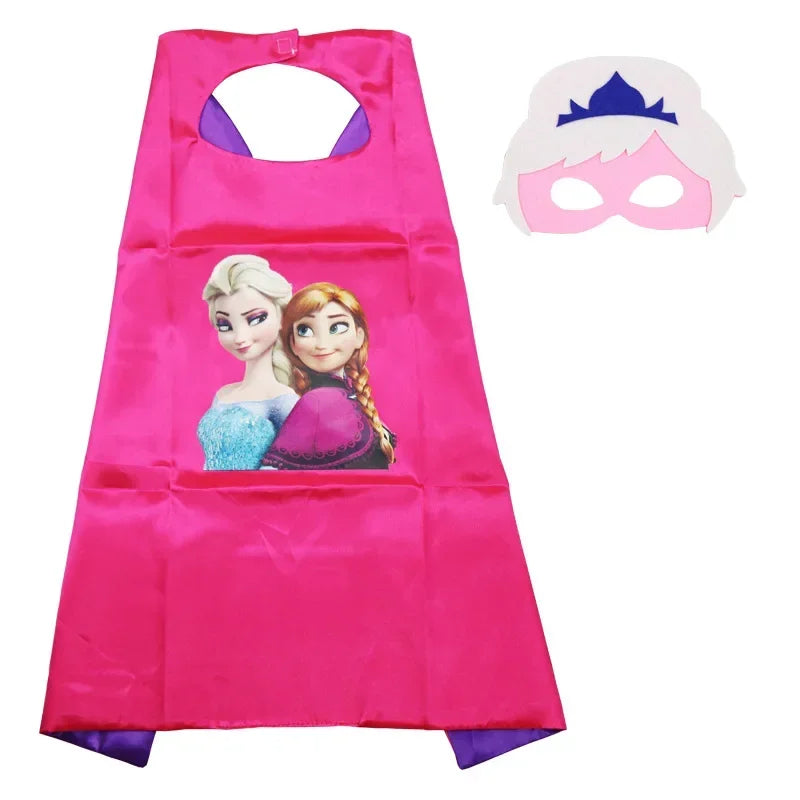 Superhero Masquerade Mask Cape Cloak Anime Spider Man Batman Cloak Action Figure Super Hero Toys Cosplay Child Party Gifts