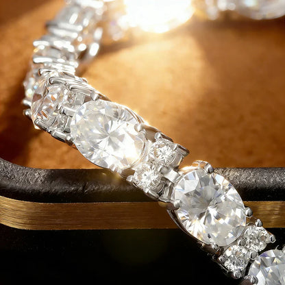 Luxury Oval Cut Moissanite Tennis Bracelets S925 Sterling Silver Pass Tester Lab Diamond Hand Chain Wedding Fine Jewelry