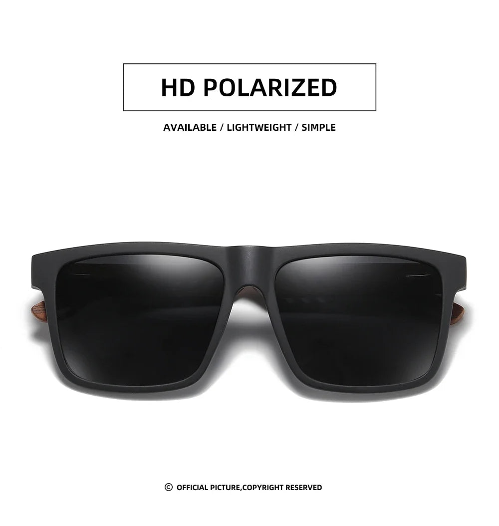 New Arrivals Black Wooden Polarized Sunglasses for Men Bamboo Sunglasses Red UV400 Lenses Fashion Driving Shades S5565