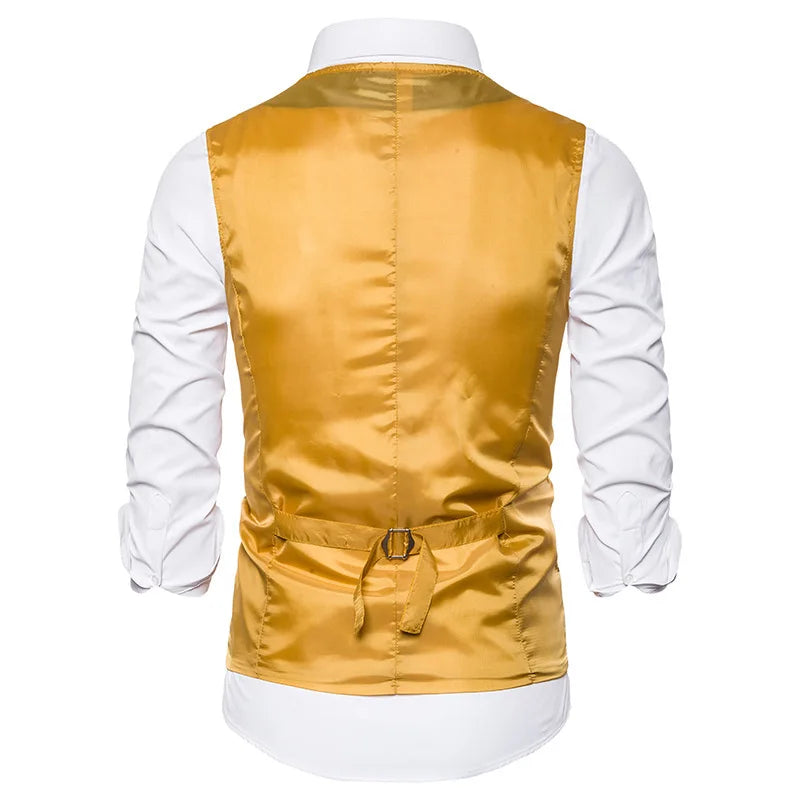 2026 Men's Shiny Gold Sequin Glitter Embellished Blazer Waistcoat Night Club Blazer Wedding Party Waistcoat Stage Singers Vest