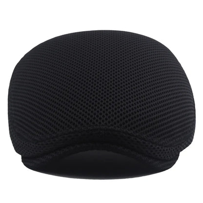 Men Women Hat Adjustable Newsboy Beret Ivy Cap Cabbie Flat Caps  Breathable Mesh Summer