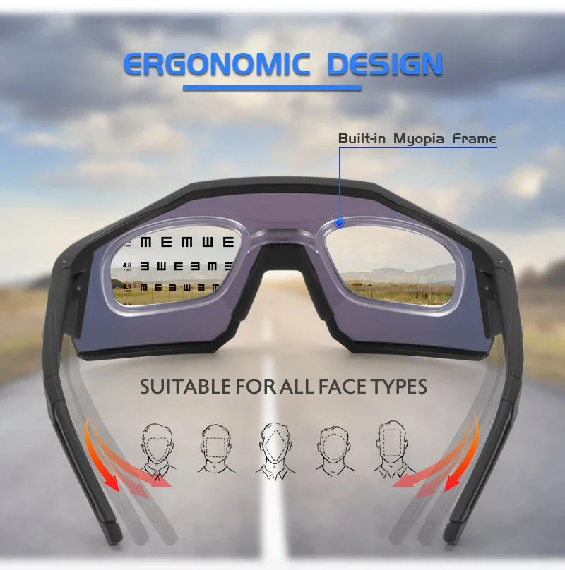 Photochromic Cycling Glasses UV400 MTB Clear Mountain Bike Transition Bicycle Sunglasses for Men Women Sports Eyewear