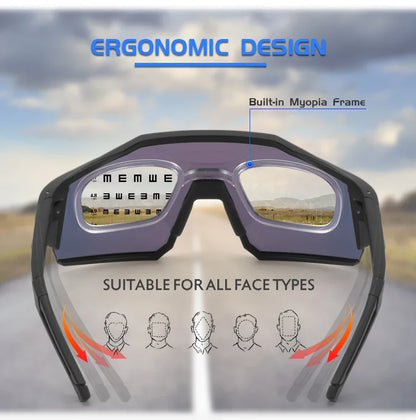 Photochromic Cycling Glasses UV400 MTB Clear Mountain Bike Transition Bicycle Sunglasses for Men Women Sports Eyewear