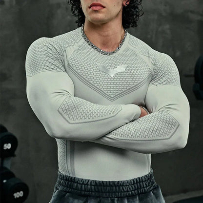 2026 Spring Men's Slim Fit Ice Silk Long sleeves T-Shirt O-Neck Gym quick dry Fashion Top New Style running T-shirt men Clothing
