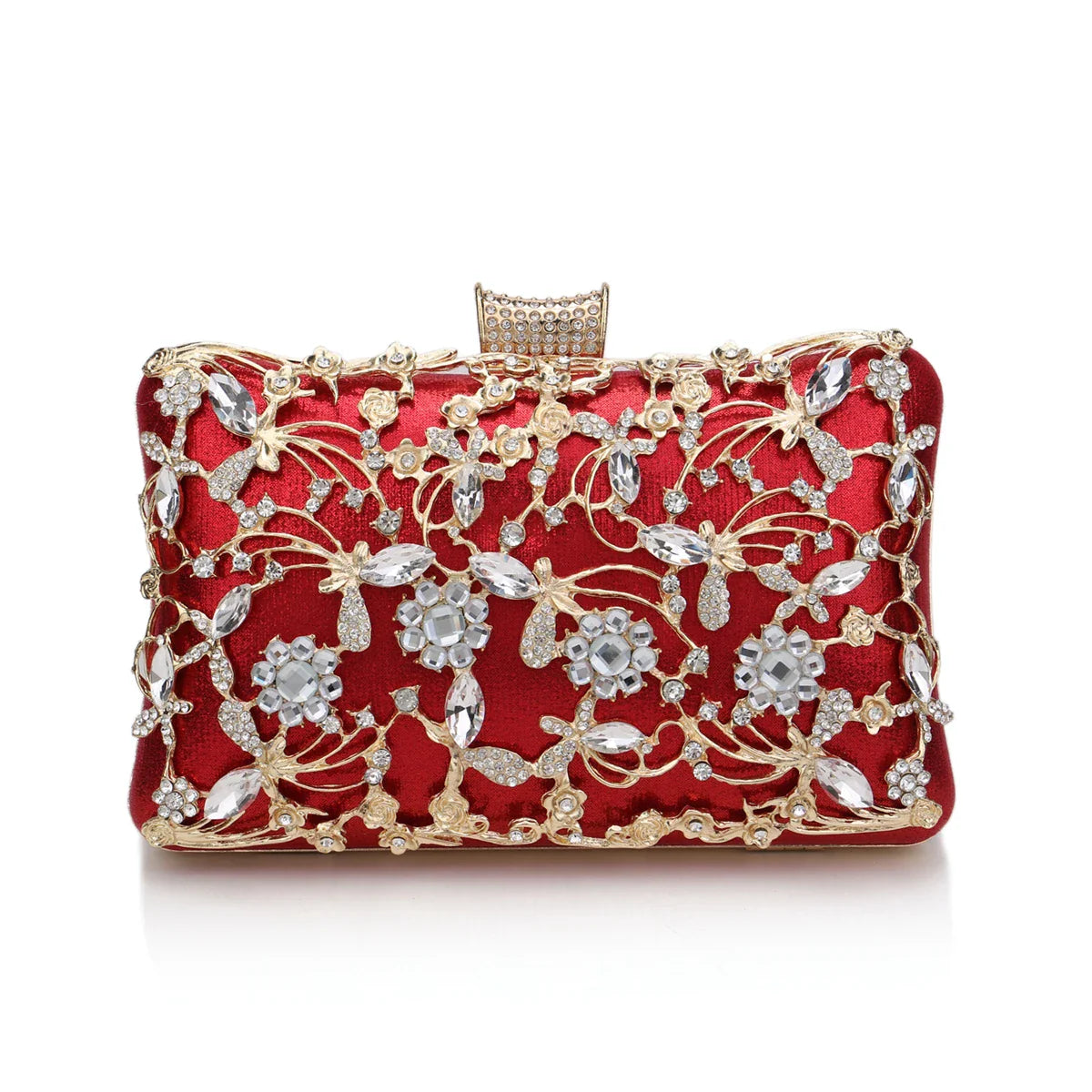 New Arrival Women Day Clutch Hollow Out Style Diamonds Party Evening Bags Pink Mixed Color Wedding Bridal Handbags With Chain