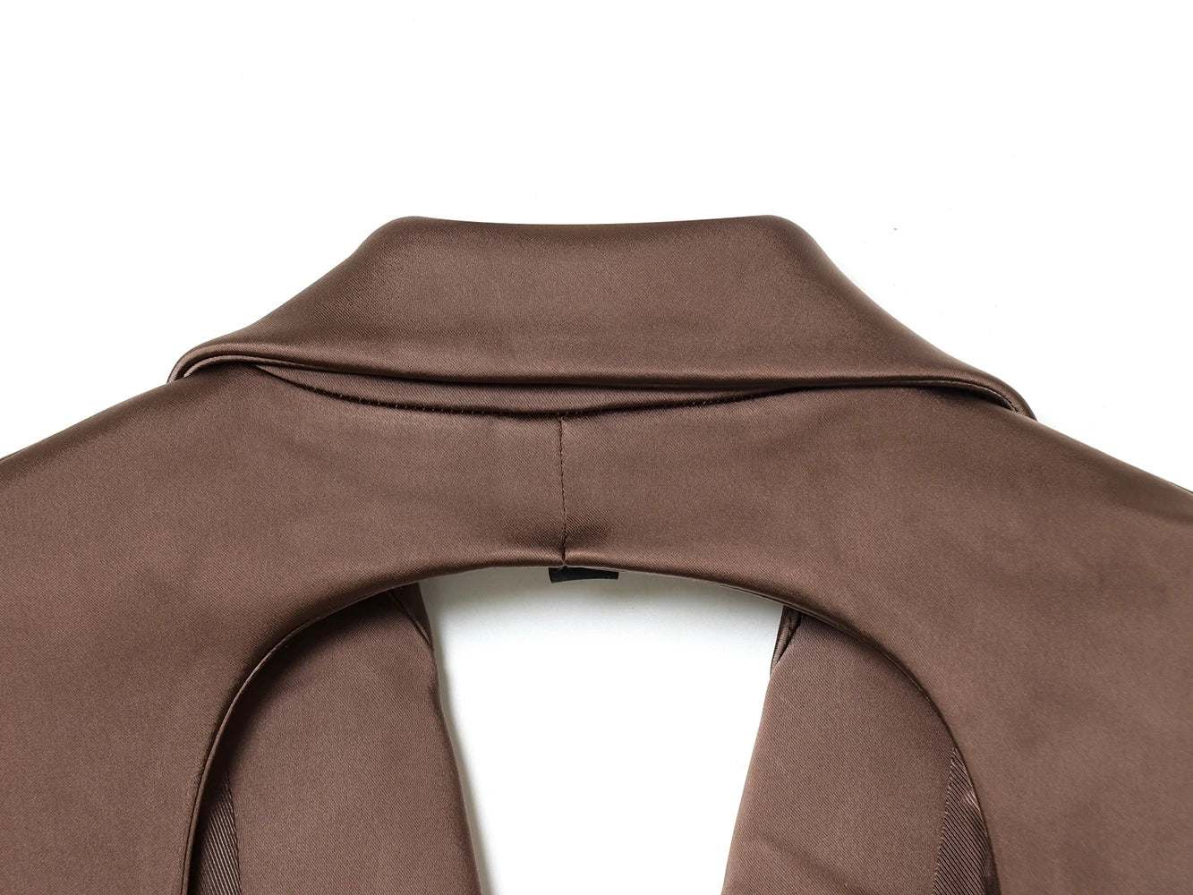 backless Satin Texture Blazers Women Fashion Autumn Winter Back hollow design Long Sleeve Single Buckle Suits Jacket coats