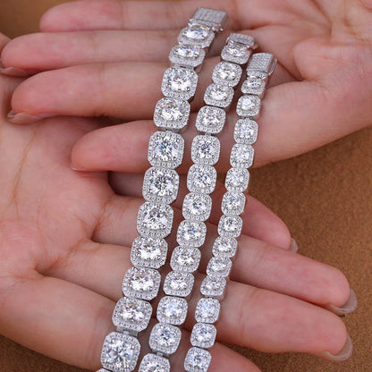 Luxury Full Moissanite Bracelets S925 Silver GRA Certified Lab Diamond Hand Chain for Women Men Wedding Fine Jewelry Gifts