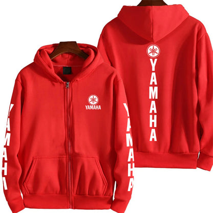 Men's YAMAHA Zipper Hoodie Long Sleeve Motorcycle Racing Printed Hoodie Sportswear Casual Street Couple Jacket with Pocket
