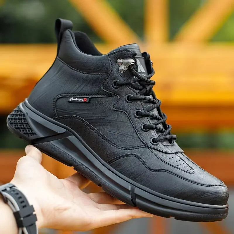 Comfortable safety sneaker for men winter anti-slip boots man construction indestructible black work boots steel nose work shoes