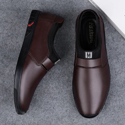 Upscale Genuine Leather Men Loafers Brown Black Cow Leather Penny Loafers Adult Office Career Mens Shoes Sneakers Driving Shoes